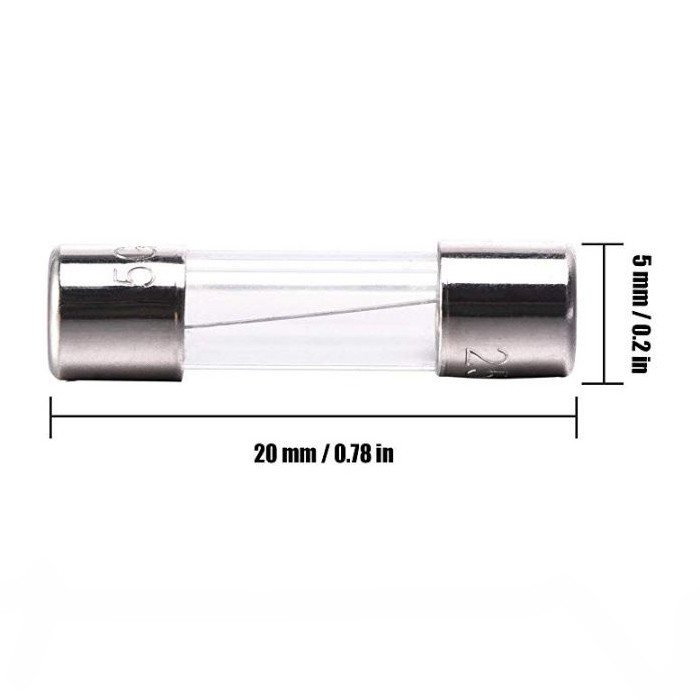 فیوز شیشه ای 8 آمپر مدل 522-2M بسته 5 عددی
