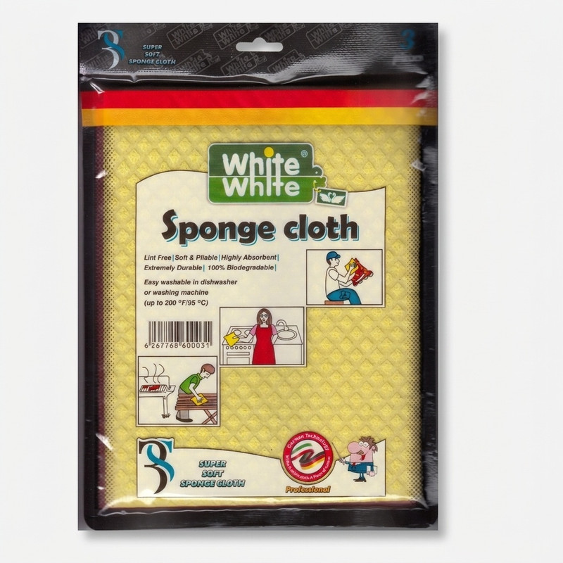 دستمال آشپزخانه وایت اند وایت مدل Sponge cloth بسته 3 عددی