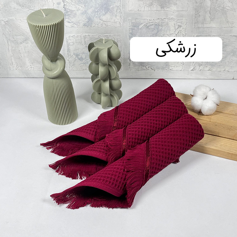 دستمال آشپزخانه بهباف آذر مدل پیکه بسته سه عددی