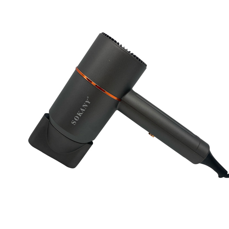 سشوار مسافرتی سوکانی مدل sk2202 با موتور DC، توان 1200 وات، تنظیمات دما و سرعت دو حالته، سری متمرکزکننده باریک برای صافکنندگی و حجمدهندگی، وزن 500 گرم، کاربرد خانگی
