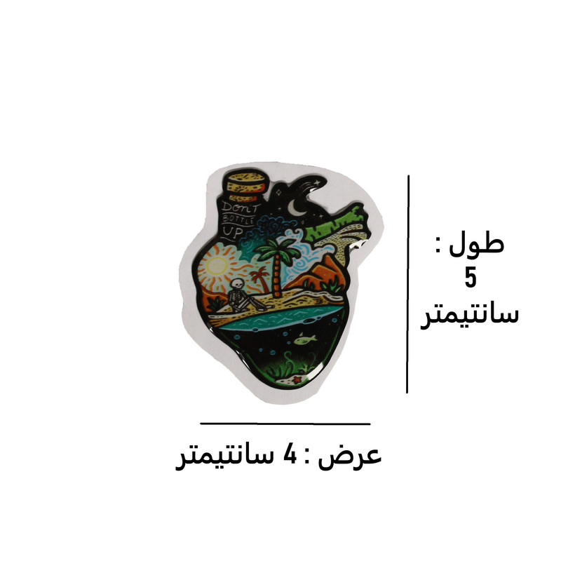 برچسب ژله ای طرح قلب طبیعت کد 5*4
