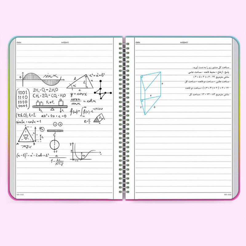 دفتر مشق 50 برگ مستر راد مدل اسب تک شاخ کد fiory 2097 به همراه جامدادی