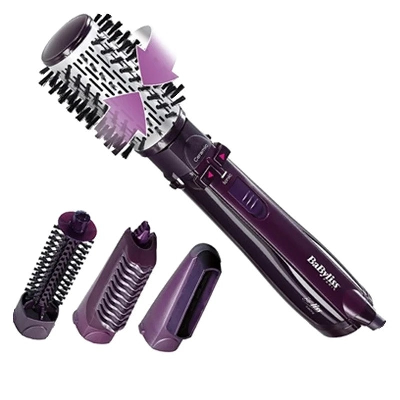 سشوار چرخشی بابیلیس مدل 2736SDE با توان 1000 وات، موتور DC، سری سرامیکی صافکننده و گرد 20 میلیمتری، تنظیم سرعت و حرارت، وزن 650 گرم و طول سیم 2 متر