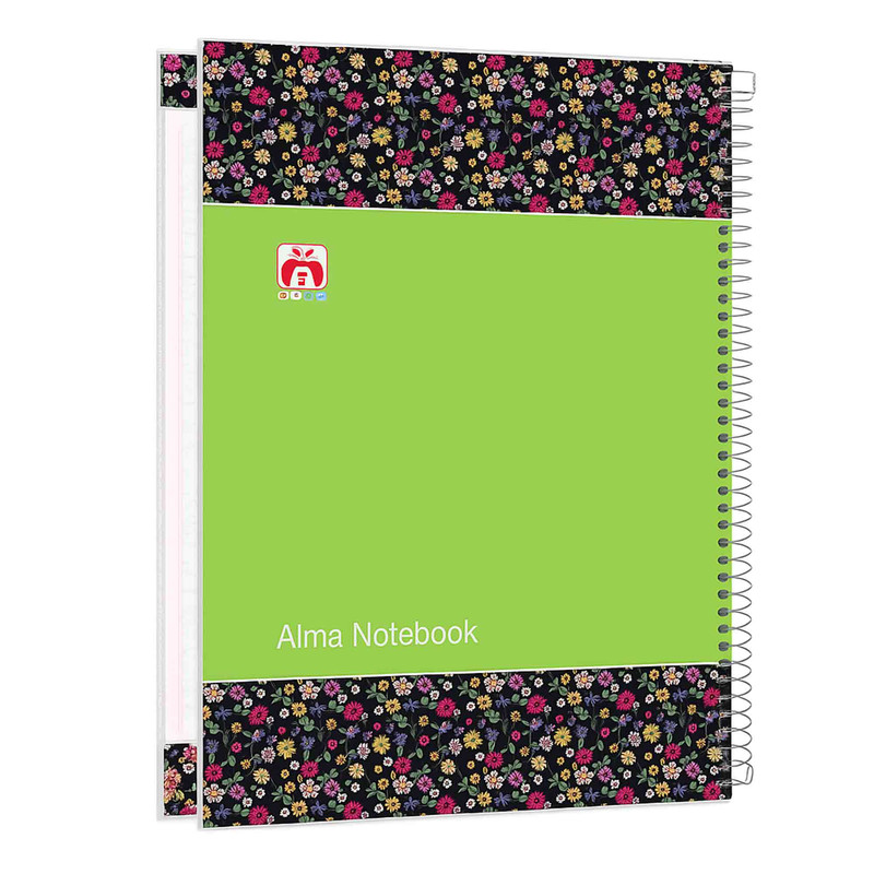 دفتر مشق 40 برگ آلما طرح FLOWER مدل طلقی کد 7496
