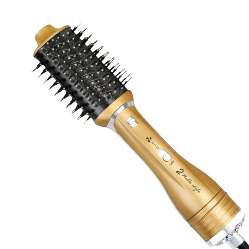 سشوار برسدار چرخشی انزو پروفیشینال مدل EN-751 با توان 1200 وات، تنظیم دما در 3 حالت، تنظیم سرعت در 2 حالت، فناوری یون سرامیکی، سری سرامیکی ضدسوختگی، همراه با سری برس گرد پهن و نازل صافکننده، مناسب استفاده حرفهای و آرایشگاهی