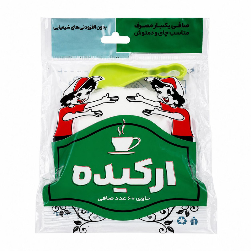 فیلتر چای ارکیده مدل کیسه ای 9 بسته 60 عددی به همراه قاشق