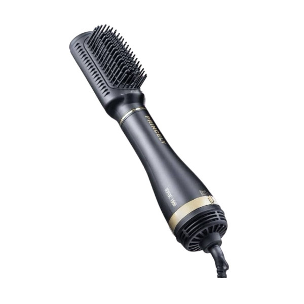 سشوار برسدار حالتدهنده پرنسلی مدل PR300AT با توان 1000 وات، موتور DC، تنظیم دما یک حالته، تنظیم سرعت دو حالته، سری شانهدار صافکننده، وزن 400 گرم، مناسب استفاده خانگی