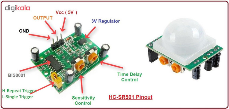 ماژول PIR مدل HC-SR501