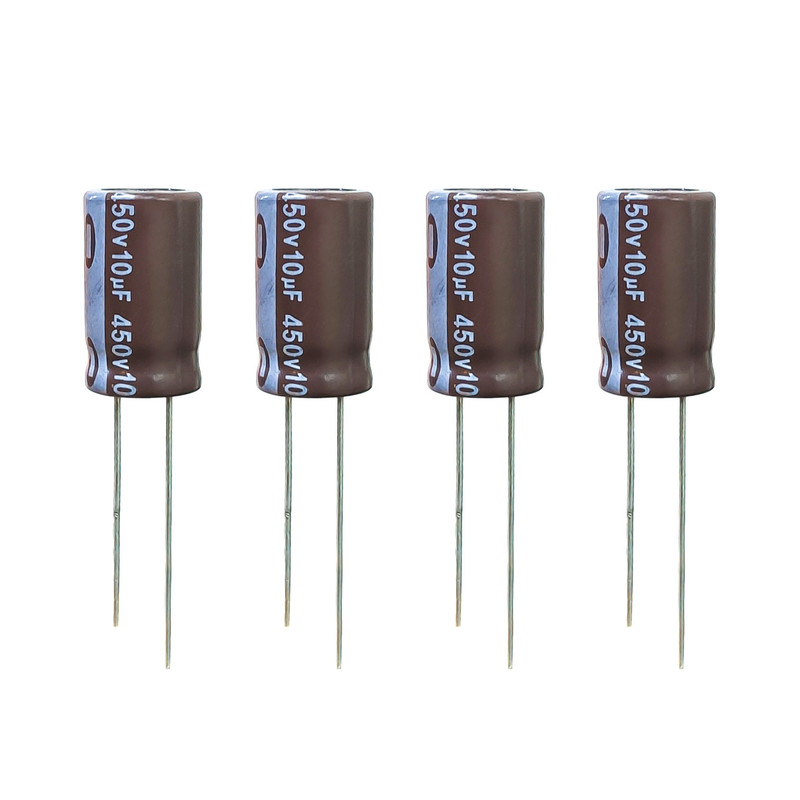 خازن الکترولیت 10 میکروفاراد 450 ولت آکسبوم مدل TEC-10450 بسته 4 عددی