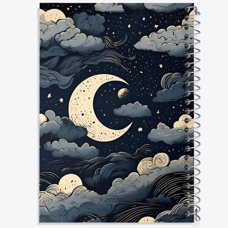 دفتر طراحی 50 برگ خندالو طرح ماه (Moon) کد F4973