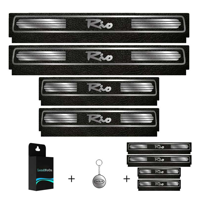 برچسب پارکابی خودرو لندمون کد LM093 MS مناسب برای کیا ریو مجموعه 4 عددی به همراه جا کلیدی