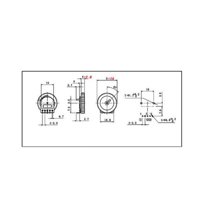 ولوم تخت 10 کیلو اهم مدل B103 -5PIN بسته 2 عددی