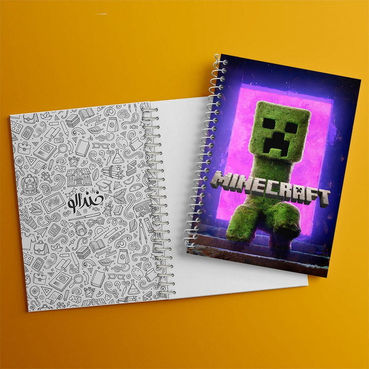 دفتر طراحی 50 برگ خندالو طرح ماینکرافت (Minecraft) کد F14383