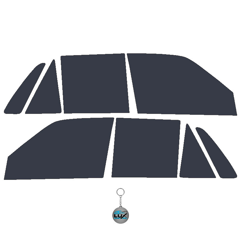 برچسب دودی شیشه خودرو هایلوکس کد Ddi05 مناسب برای پراید مجموعه 9 عددی به همراه جا کلیدی