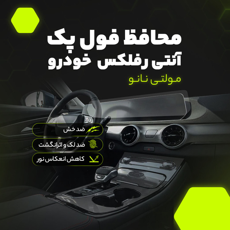 برچسب محافظ مانیتور و کنسول خودرو آنتی رفلکس مولتی نانو مدل X-F1B مناسب برای لاماری ایما مجموعه 12 عددی