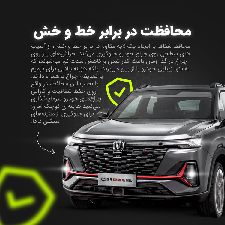 برچسب محافظ چراغ جلو خودرو شفاف مولتی نانو مدل X-H1T مناسب برای کی ام سی T9 مجموعه 6 عددی