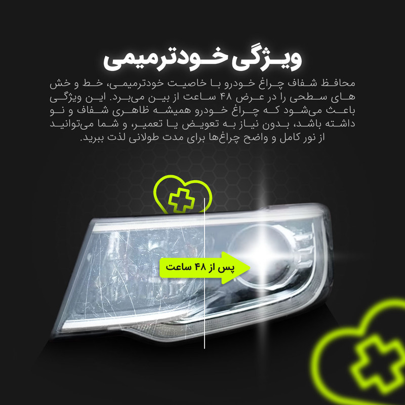 برچسب محافظ چراغ جلو خودرو شفاف مولتی نانو مدل X-H1T مناسب برای کی ام سی T9 مجموعه 6 عددی