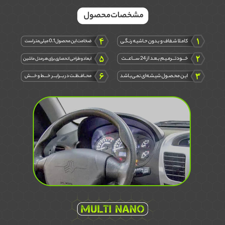 برچسب محافظ صفحه کیلومتر خودرو مولتی نانو مدل X-S1T مناسب برای کوییک R