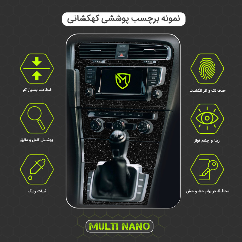 برچسب محافظ کنسول خودرو مولتی نانو مدل X-F1G مناسب برای کی ام سی J7