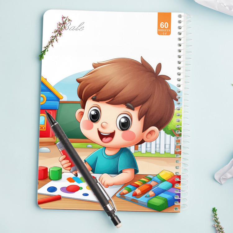 دفتر نقاشی 60 برگ انتشارات بله طرح فانتزی پسرانه طراحی با ماژیک کد A4-O381