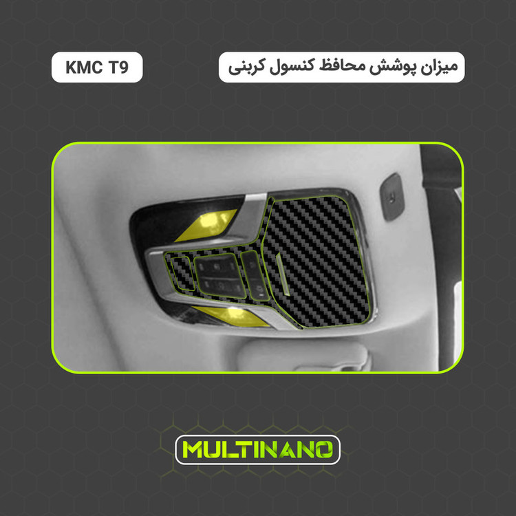 برچسب محافظ کنسول خودرو مولتی نانو طرح کربن مدل X-F1C مناسب برای کی ام سی T9 مجموعه ی 51 عددی