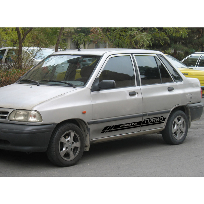 برچسب بدنه خودرو طرح TURBO مناسب برای پراید