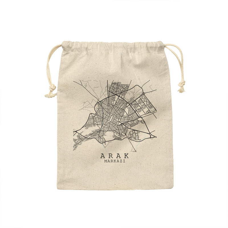 کیسه نان و سبزی ترمه طراحان ایده مدل نقشه شهر اراک کد map0513 - M سایز 23x33 سانتی متر