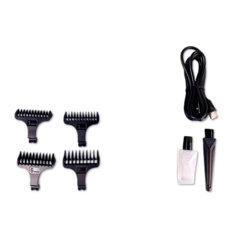 ماشین اصلاح موی سر و صورت وی جی ار مدل V-998 با تیغه تیتانیوم، استفاده خشک و مرطوب، باتری لیتیومی 1200 میلیآمپر، نمایش وضعیت باتری، طراحی ارگونومیک، به همراه 4 شانه در اندازههای 1، 3، 5 و 7 میلیمتر