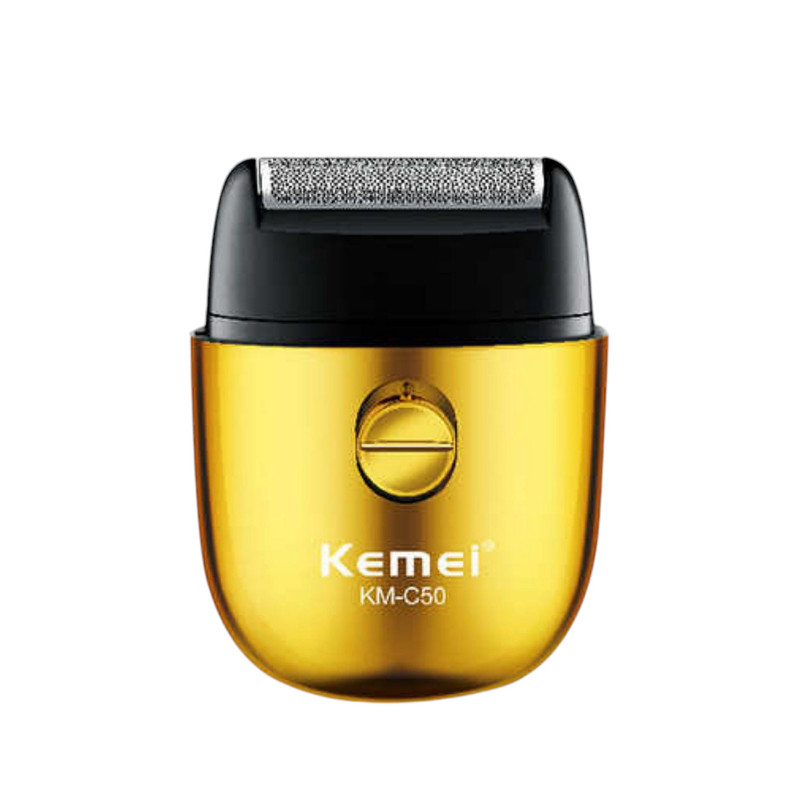 ماشین اصلاح موی صورت کیمی مدل KM-c50 با تیغه تیتانیوم، قابلیت اصلاح صفر زن فویلی، شارژی و برقی، باتری 350 مگا آمپری، مدت استفاده 60 دقیقه، طراحی ارگونومیک و سبک