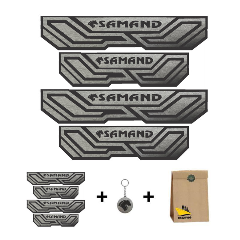 برچسب پارکابی خودرو شیپرس طرح پارکابی چرم کد SP002 مناسب برای سمند بسته 4 عددی