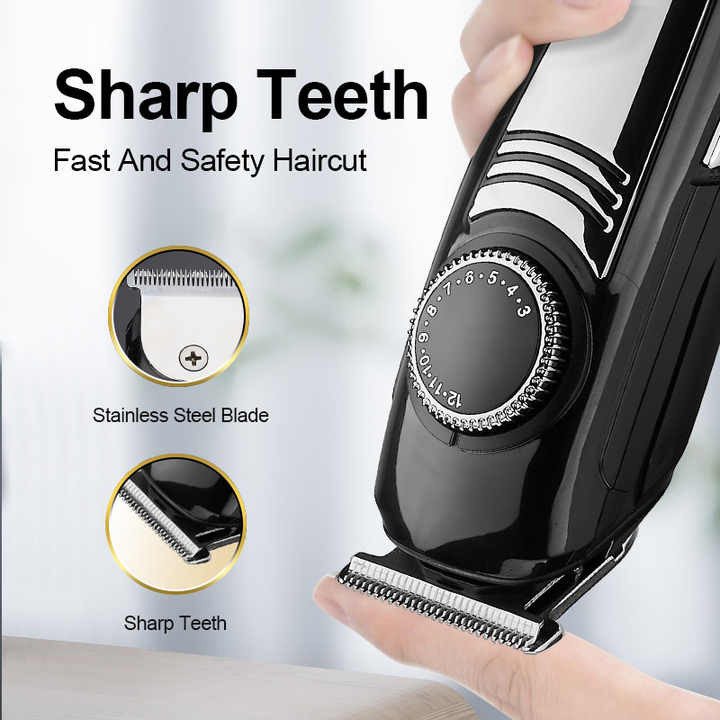 ماشین اصلاح موی سروصورت بیاوا مدل BAY-890، صفر زن، با تیغه استیل ضدزنگ، باتری، به همراه استند شارژ و سری یدک