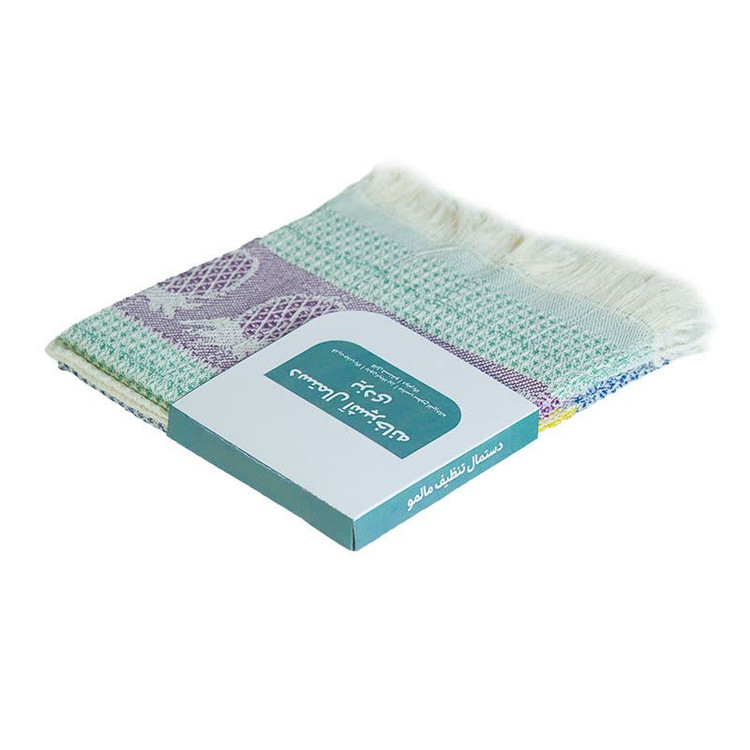 دستمال نظافت خانه و آشپزخانه پنبه پلی استر مالمو مدل یزدی طرح آناناسی کد ya83036735 بسته 3 عددی