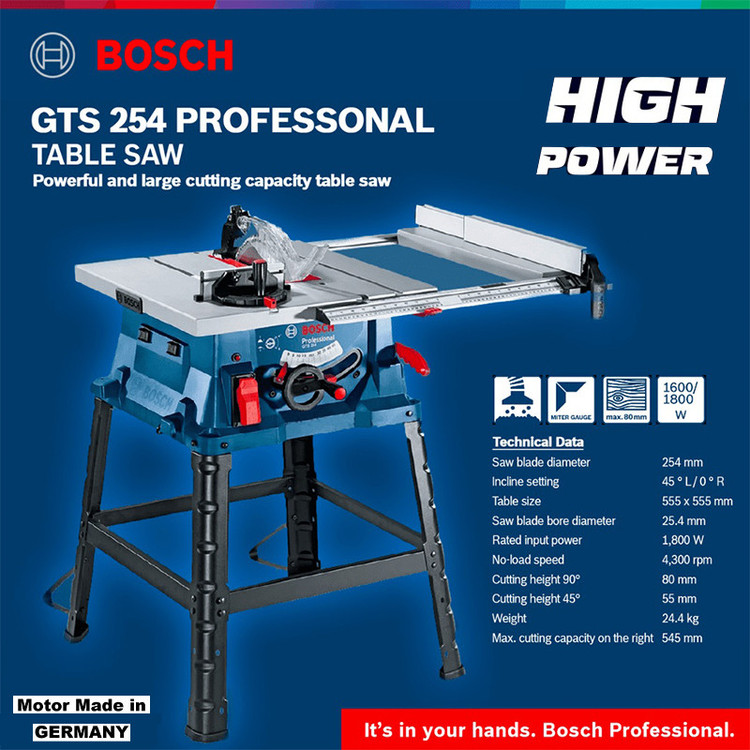 اره میزی 1800 وات بوش مدل حرفه ای مدل Table Saw 254 New Motor Extra
