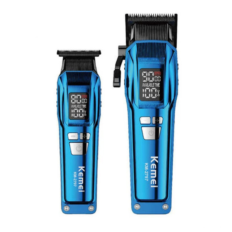 ماشین اصلاح موی سر و صورت شارژی کیمی مدل KM-2797-plus بسته 2 عددی