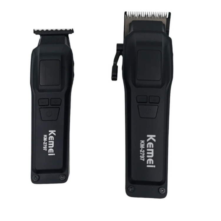 ماشین اصلاح موی سر و صورت شارژی کیمی مدل KM-2797-plus بسته 2 عددی