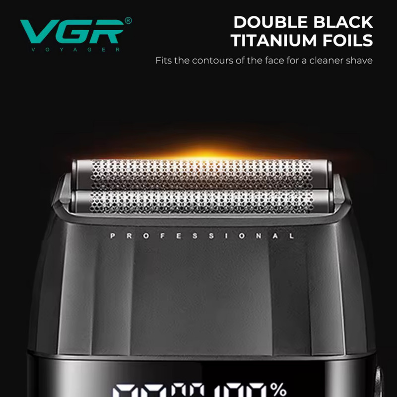 ماشین اصلاح موی سر و صورت شارژی وی جی ار مدل V-640 s3 مجموعه 3 عددی