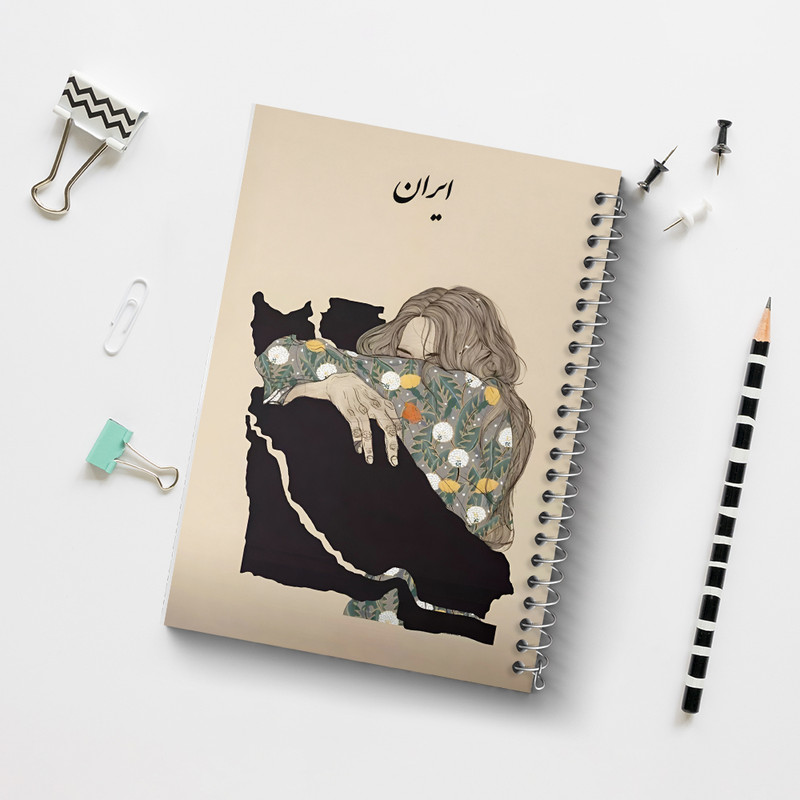 دفتر مشق 100 برگ خندالو طرح دختر و نقشه ایران کد F7639