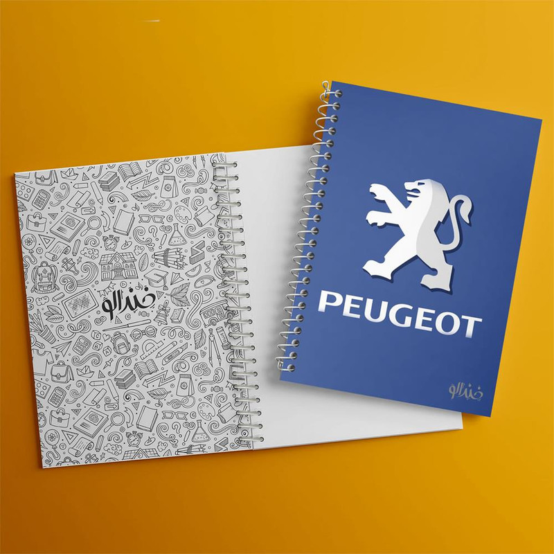 دفتر مشق 100 برگ خندالو طرح پژو Peugeot کد 23654