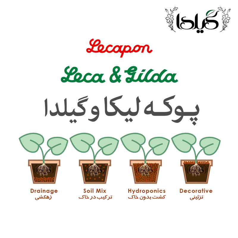 پوکه لیکا درشت گیلدا کد Lecapon حجم 15 لیتر