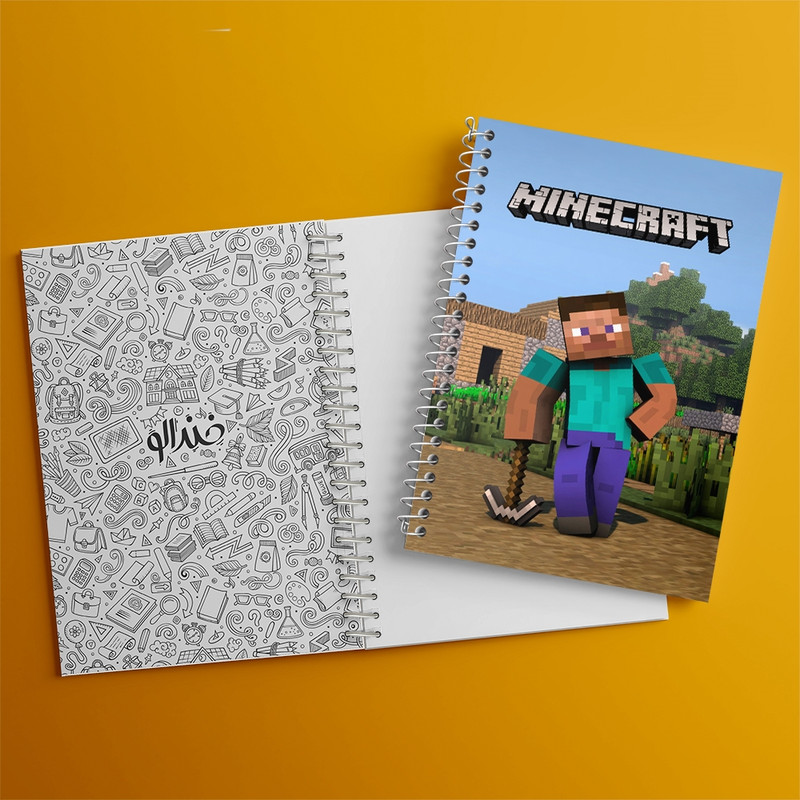 دفتر مشق 100 برگ خندالو طرح ماینکرافت (Minecraft) کد F2427