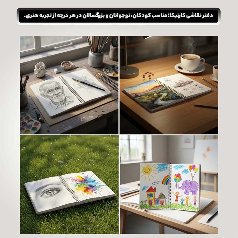 دفتر نقاشی 50 برگ کارنیکا طرح سوپرمن Superman کد 66745 مجموعه 4 عددی