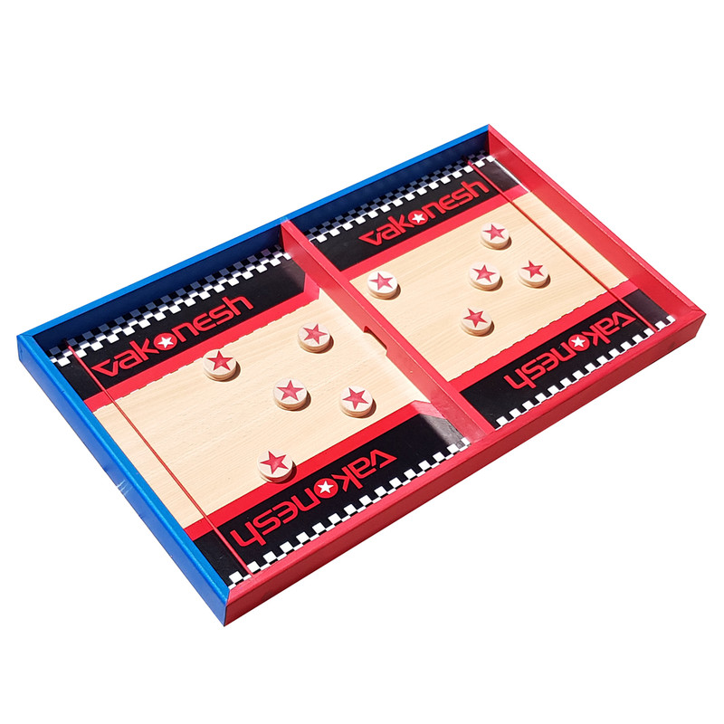 بازی فکری تختهای سوپر واکنش با صفحه چوبی بزرگ، افزایش مهارت و قدرت تصمیمگیری، مناسب کودکان، نوجوانان و بزرگسالان، 2 بازیکن، مدل سوپر واکنش، همراه با 10 مهره چوبی و کیسه نگهداری