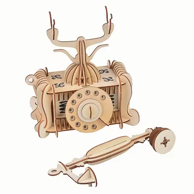ساختنی مدل ماکت چوبی تلفن کلاسیک کد M124