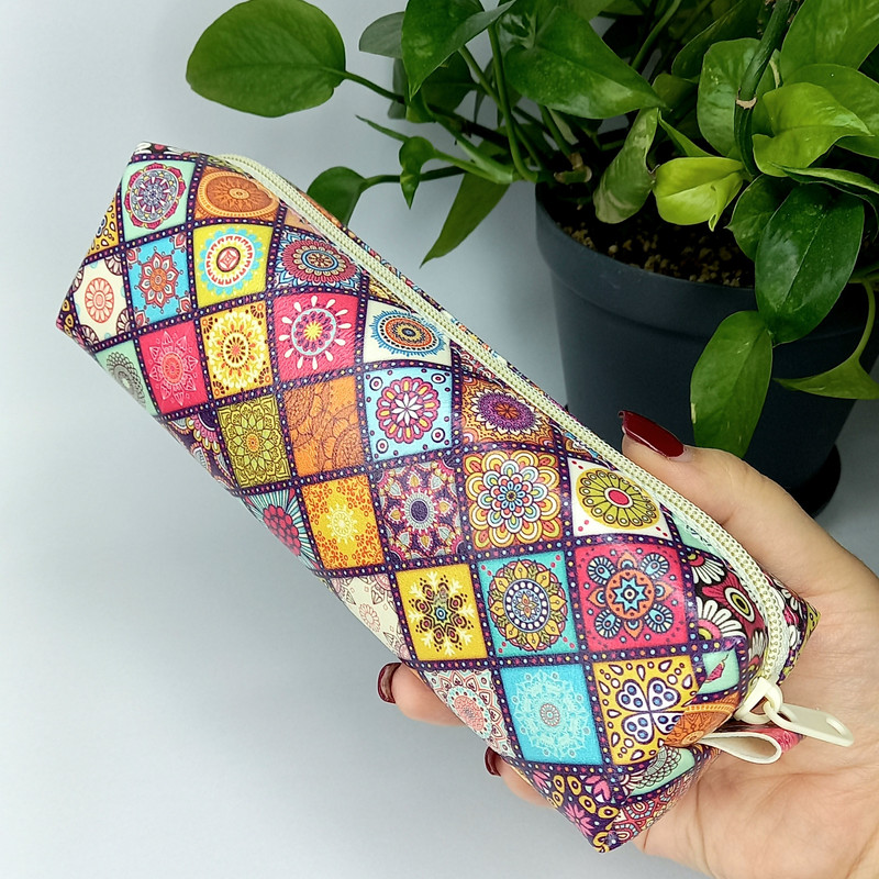 جامدادی چرم گردو مدل سنتی گل ریز