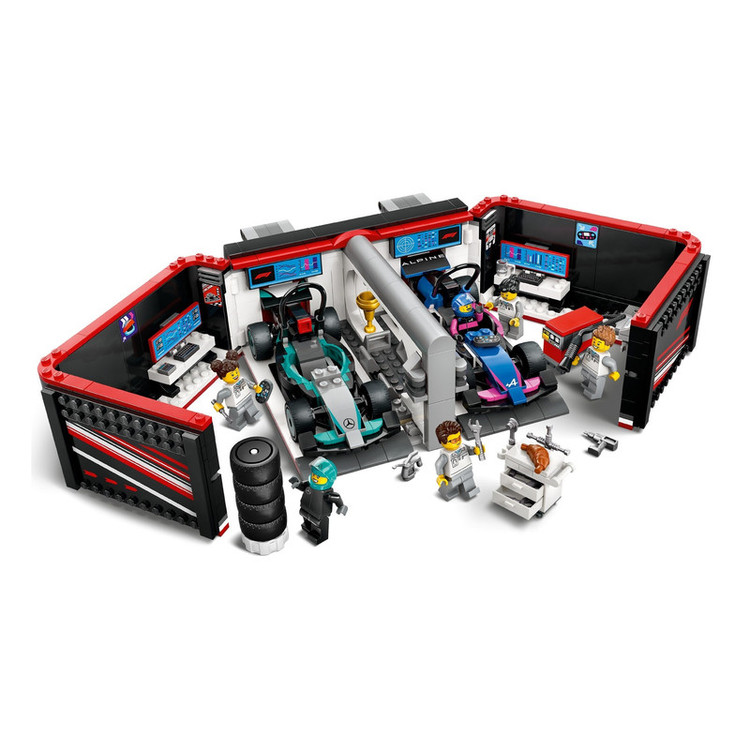 لگو 678 تکه سری سیتی مدل F1 Garage N Mercedes-AMG N Alpine Cars کد 60444