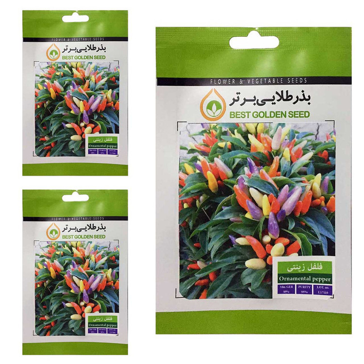 بذر فلفل زینتی بذر طلایی برتر کد BTB-63 مجموعه 3 عددی