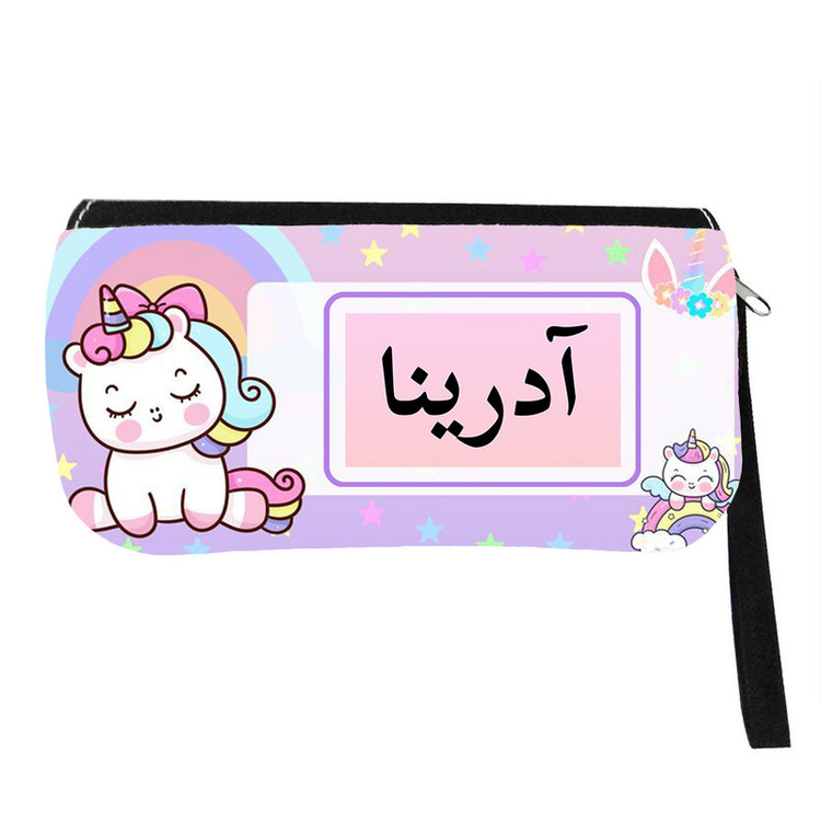 جامدادی مدل اسم شخصی طرح تک شاخ یونیکورن اسم آدرینا کد 0825