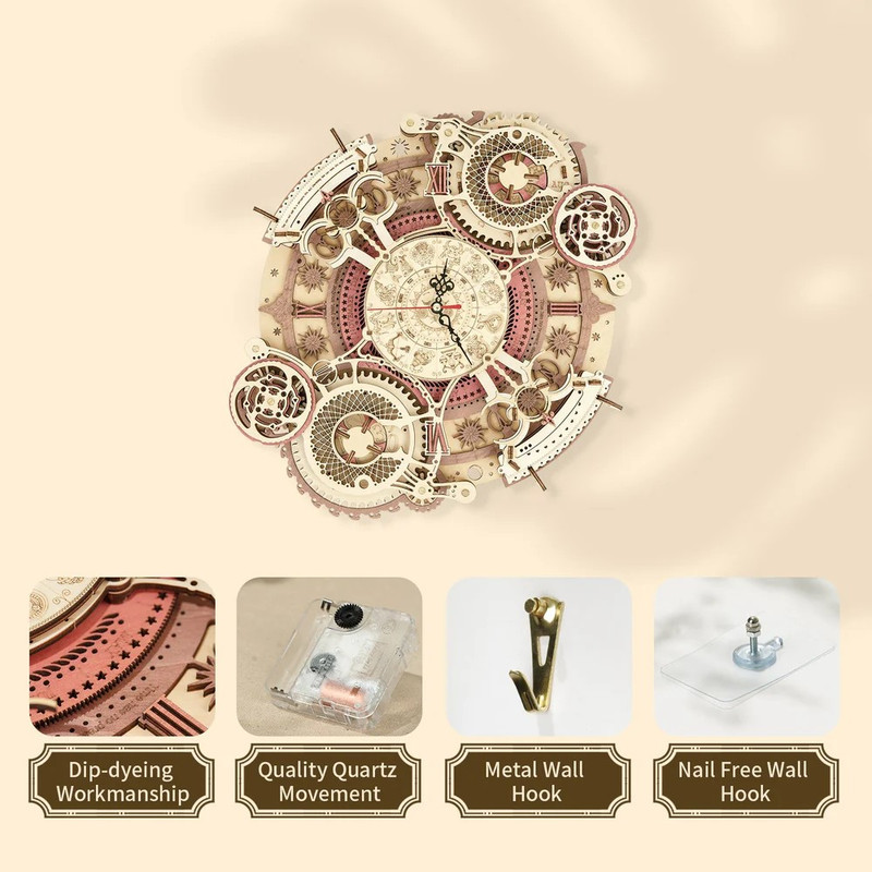 ساختنی 168 تکه روکر مدل ساعت دیواری زودیاک کد LC601