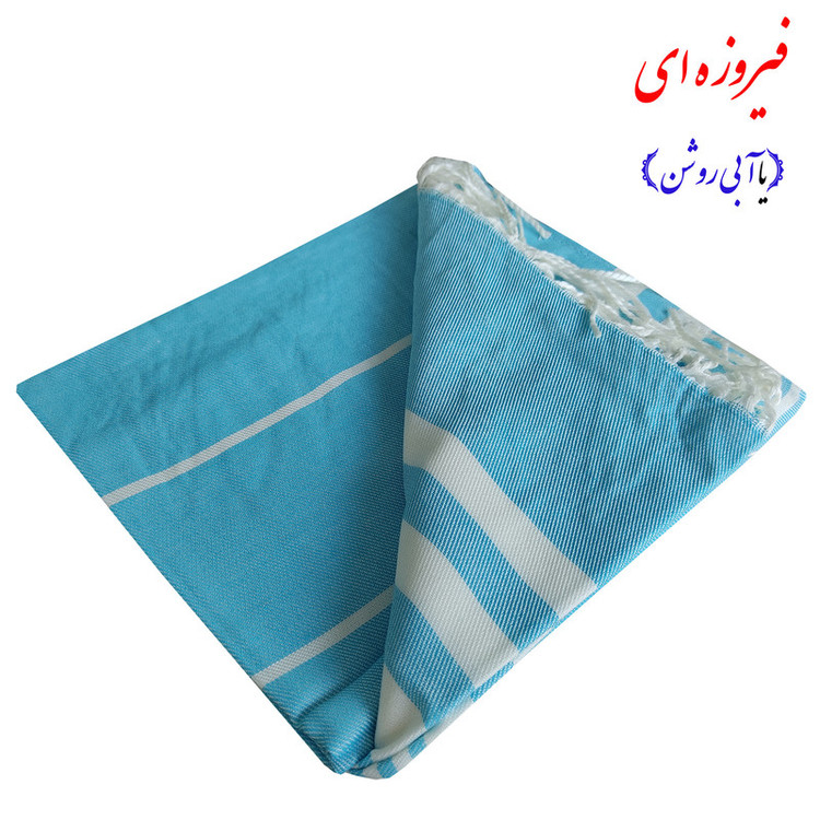 حوله حمام نساجی هنر یزد مدل خط دار ریشه دار سایز 100×180 سانتی متر