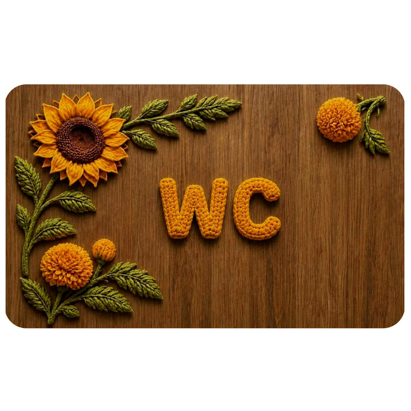 پادری مدل سرویس WC طرح گل 416m4 سایز 76x46 سانتیمتر مناسب برای فضای داخلی